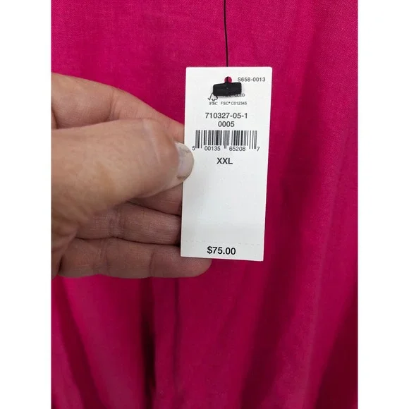 Banana Republic Linen Blend Top Womens XXL Pink Crop Puff Sleeve Casual NWT New - Picture 3 of 9